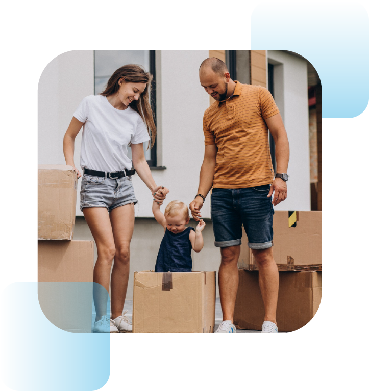 Family moving into new home with bridge loan mortgage
